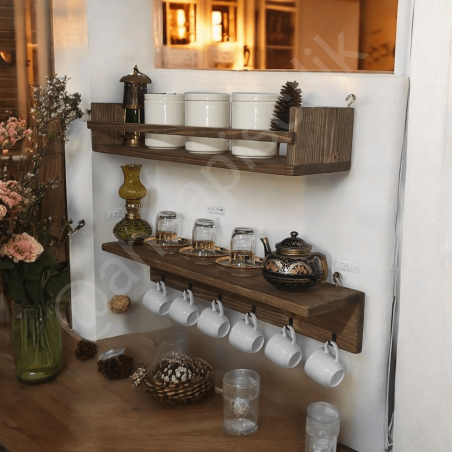 Kahve Köşesi, Baharatlık,Mutfak Rafı - MASİF AHŞAP
